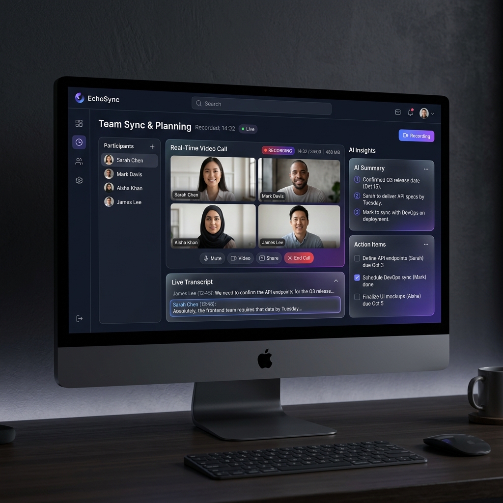 MeetAssist Desktop Dashboard Mockup
